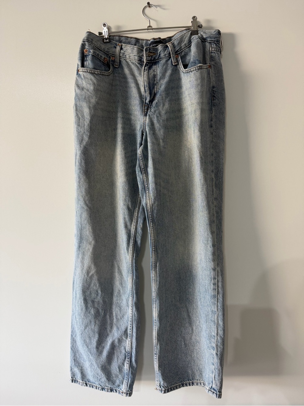 Aeropostale Light Wash Wide Leg Jeans - Pale Blue